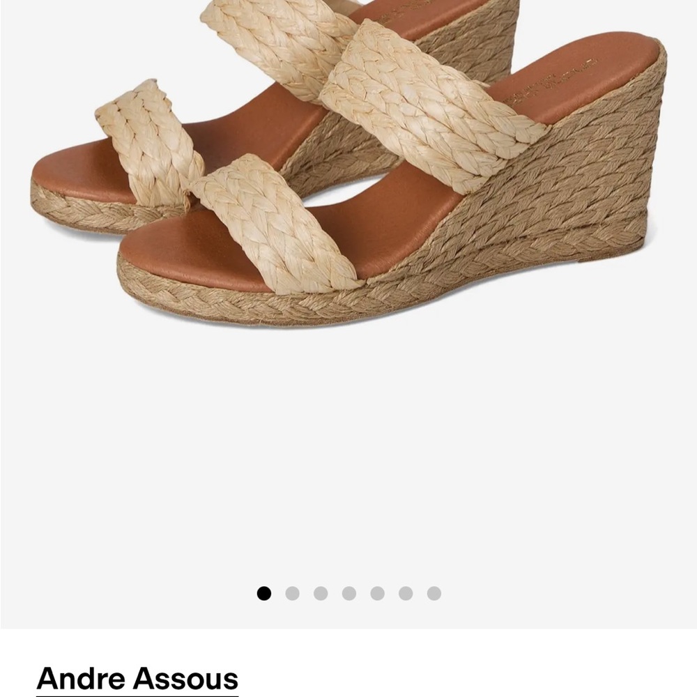 Andre Assous Nolita Raffia Braided Espadrille Wedge Sandals